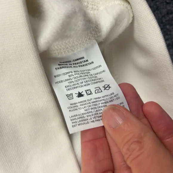 NIKE Men’s White Hoodie White Swoosh Sweatshirt size: Large - Picture 8 of 8